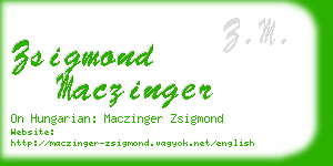 zsigmond maczinger business card